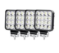 PICAA 4pcs LED Work Lights 12V 24V, Square Mini 3.3 Inch 48W Car Spotlight | 6000K White, IP67 Waterproof, Truck Spot Lights, Light Bar Offroad 4x4