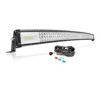 PICAA 52 inch Slim Car Led Light Bar with 12v Wiring Harness Kit, Curved 675W Tri Row Offroad 4x4 Light Bar Driving Fog Lamp Work Lights for Truck SUV ATV UTV, Flood Spot Combo 6000K White