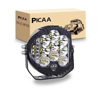 PICAA 7 Inch 75W White LED Work Light Bar Side Shooter Off Road Driving Light Spot Flood Combo Driving Lamp IP67 Waterproof Fog Lights for Jeep Truck ATV SUV Car Boat (1PCS)