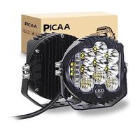 PICAA 7 Inch 75W White LED Work Light Bar Side Shooter Off Road Driving Light Spot Flood Combo Driving Lamp IP67 Waterproof Fog Lights for Jeep Truck ATV SUV Car Boat (2PCS)