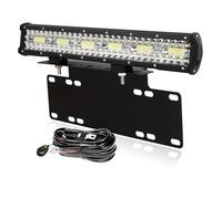 PICAA Car LED Light Bar 18 Inch 360W with License Plate Mounting Bracket | with 10ft Wiring Harness Kit, 6000K White, Waterproof, Offroad 4x4 Truck Work Lights 12V 24V