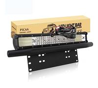 PICAA Car Led Light Bar, 20 inch Quad Row 9D 510W LED Work Lights Bar Lamp Light With Licence Number Bumper Plate Mounting Bracket 12V Wiring Kits For Off road Truck SUV UTE ATV 4x4, 6000K