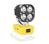 PICAA Cordless LED Work Light, 4000LM Floodlight for Dewalt 18V/20V Battery | 40W, 6500K, Portable Light Type-C&USB Charging,Ideal for Outdoor Workplace Camping, Hiking & Construction Sites,No Battery