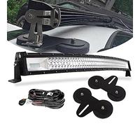 PICAA Curved 42 Inch 540W LED Light Bar 4X4+Magnetic Mounting Brackets+Wiring Harness Kit, 12V 24V 6000K White Led Work Lights for Offroad Truck SUV ATV 4WD Car Driving