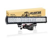 PICAA LED Light Bar 20in 126W Dual Row Spot Flood Beam LED Work Lights Bar Lamp Light with Wiring Kits for Car Tuck Offroad Driving Lamp SUV UTE 4WD 12V 24V Waterproof Driving Work Lamp 6000K