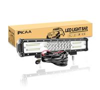PICAA LED Light Bar 7D Tri-Row 14in 216W Spot Flood Combo Beam LED Tractor Work Lights Bar Lamp Light for Car Tuck Offroad Driving Lamp SUV UTE 4WD 12V Driving Work Lamp with Wiring Harness