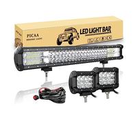 PICAA LED Light Bar 7D Tri-Row 22in 324W Spot Flood Combo Beam Work Lights for Car, Truck, Offroad, SUV, UTE, 4WD, Boat - 12V With 2PCS 4Inch 36W LED Pods