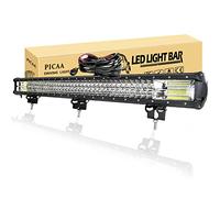 PICAA LED Light Bar 7D Tri-Row 34in 468W Spot Flood Combo Beam LED Tractor Work Lights Bar Lamp Light for Car Tuck Offroad Driving Lamp SUV UTE 4WD 12V Driving Work Lamp with Wiring Harness