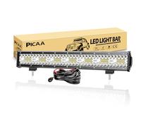 PICAA LED Light Bar 8D Tri-Row 20in 420W Spot Flood combo Beam LED Work Lights Bar Lamp Light for Car Tuck Offroad Driving Lamp SUV UTE 4WD 12V With Wiring Waterproof Driving Work Lamp 6000K