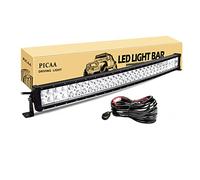 PICAA LED Light Bar Dual Row 32n 180W Spot Flood Combo Beam Curved LED Work Lights Bar Lamp Light for Car Truck Offroad Driving Lamp SUV UTE 4WD 12V with wiring Waterproof Driving Work Lamp 6000K
