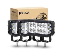 PICAA LED Work Light, 4PCS 4 Inch 35W LED Cube Work Lights Offroad Driving Spot Flood Fog Light Bar with Side Shooter for 12V 24V 4WD Truck 4x4 Camping Light,6000K White