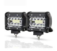 PICAA LED Work Light, 60W 4 inch Triple Rows Spot Flood Combo Light Bar Waterproof for Off-Road 4X4 Truck Car ATV SUV Boat 12v 24v (2PCS)