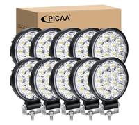 PICAA Mini 10pcs 3.2 Inch 42W Spot Led Work Light, 12V 24V LED Light Bar Car Driving Fog Lamp for Offroad 4x4 Truck SUV ATV UTV Motorcycle