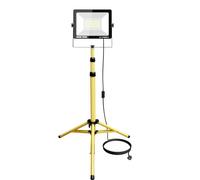 PICAA Tripod Stand LED Work Light, Single head 100W Floodlight, for Job Site Lighting, 10V 240V Flexible Portable Outdoor Indoor worklight for Workshop, Garage, Construction, Basement, IP65 6000K