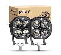 PICAA White 3INCH 40W Led Pods LED Driving Lamp Spot Cube Lights Bar for Off Road Ford Truck Boat Pickup ATV UTV Forklift SUV Motorcycle Fog 12V 24V Scooter Tractor RV Bike Motor (Pack of 2)