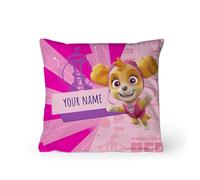 PICANAVA PAW Patrol Skye Personalized Pillow - 30x30 cm Decorative Throw Pillow with Filling and Removable Case - Children's Dog Cartoon Cushion