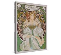 PICANOVA - Alfons Mucha - F Champenois 30x40cm - Premium Canvas Art Print - Canvas Print Wall Art Decor Picture Stretched on Wooden Frame as Gallery Artwork - Classical Art Collection