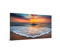 PICANOVA - Canvas Print 100x50 cm - Canvas Art Print Wall Art - Wall Decor Picture Stretched on Wooden Frame - Sea Sunset Beaches Collection