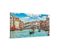 PICANOVA - Canvas Print 100x50cm - Rialto Bridge Venice - Canvas Art Print Wall Art Decor Picture Stretched on Wooden Frame as Gallery Artwork