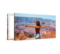 PICANOVA - Custom Canvas Print With Your Photo and Text 60 x 30 cm - Personalised Wall Art for Living Room, Office - Stretched on Wooden Frame