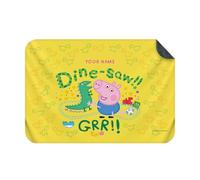 PICANOVA - Fleece Blanket Peppa Pig - Blanket with Your Name Premium Plush Throw Blanket - Personalised Gift for Kids - Dinosaur - 100x70cm