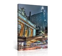 PICANOVA Grand Central Station New York 100 x 75 cm, Premium Canvas Print, Art Print on 2 cm Wooden Stretcher Frame for Bedroom and Living Room