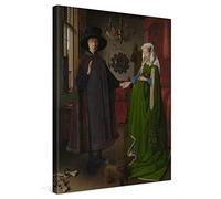 PICANOVA - Jan van Eyck - The Arnolfini Portrait 30x40cm - Premium Canvas Art Print - Canvas Print Wall Art Decor Picture Stretched on Wooden Frame as Gallery Artwork - Classical Art Collection