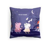 PICANOVA Kids Pillow Peppa Pig Cushion with Name - Customized Printed Text - Decorative Throw Pillow for Kids - Soft and Cozy Cushion with Filling - Magical Land - 40x40cm