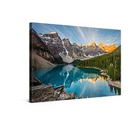 PICANOVA - Mountain Lake Moraine 60x40cm - Premium Canvas Art Print - Canvas Print Wall Art Decor Picture Stretched on Wooden Frame as Gallery Artwork - Mountains Collection