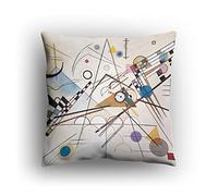 PICANOVA - Premium Cushion with Picture 40x40cm - Wassily Kandinsky Composition VIII - Decorative Pillow with Filling - Soft and Cozy Throw Cushion with Photo - Classical Art
