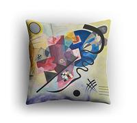 PICANOVA - Premium Cushion with Picture 40x40cm - Wassily Kandinsky Yellow Red Blue - Decorative Pillow with Filling - Soft and Cozy Throw Cushion with Photo - Classical Art