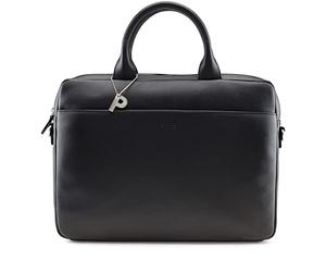 Picard Milano Unisex Briefcase Made of Cowhide Leather with Zip Briefcase Business, black, 0