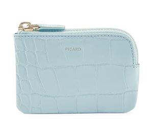 Picard Women's Key Case WEIMAR 1 Calfskin Leather Small with Zip Key Case Everyday Going Out, aqua, 12x8x1 cm, Classic