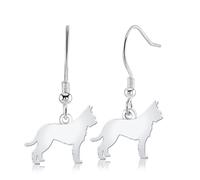 Picardy Sheepdog Silhouette Silver Earrings