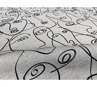 Picasso Faces Digitally Printed Fabric Furnishing Home Decor Curtain Upholstery Dressmaking Cotton Material - 280cm Extra Wide Canvas (10cm x 15cm Sample)