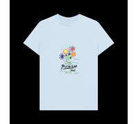 Picasso Flowers of Peace Light Blue T-shirt apoh Baby Blue XL