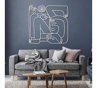 Picasso Line Metal Wall Art, Abstract Metal Art Wall Decor, Abstract Face Wall Art, Face Wall Decor, Metal Line Art Wall Decor, Abstract Line Wall Art, Wall Decor Living Room(White,28"x27"|70x68cm)