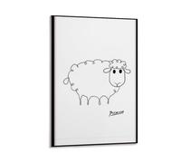 Picasso Minimalist Poster Sheep Painting, Posters Artworks Picture Print Poster Wall Art Painting Canvas Decor Home Posters 08x12inch(20x30cm)