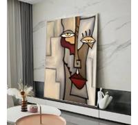 Picasso Replica Blending in Face Canvas Painting Abstract Black Framed Wall Art Picture for Living Room Decoration Mural 80x120cm/31x47inch with-Black-Frame Ready to Hang