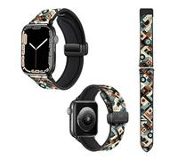 Picasso Silicone and Genuine Leather Watch Strap for Apple Iwatch 22 mm (38/40/41/42/44/45 mm)