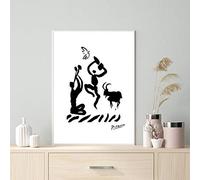 Picasso Sketch Poster Exhibition Wall Art Prints Pablo Picasso Flute Players Art Canvas Painting Picture Living Room Decor 40x60cm Frameless