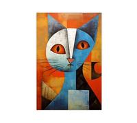 Picasso Style Cats Abstract Art Unique Feline Wall Décor Modern Poster for Cat Lovers Creative Living Room Bedroom Or Studio Accent Piece-1