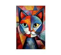 Picasso Style Cats Abstract Feline Art Colorful Cat Lovers Wall Décor Unique Modern Poster for Living Room Bedroom Studio Or Creative Spaces-1