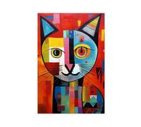 Picasso Style Cats Print Abstract Feline Art Modern Cat Lovers Wall Décor Unique Poster for Living Room Bedroom Studio Or Creative Spaces-1