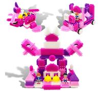 Picasso Toys PTB106 106pcs Hedgehog Block Building Blocks Tiles Pink Castle Theme Set w/Human Figures Learning Playset STEM Toy Set Educational Kit Ch
