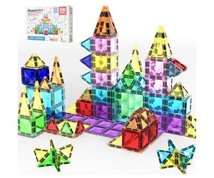 PicassoTiles 100 Pcs Magnetic Building Block Mini Diamond Series Travel Size On-The-Go Magnet Construction Toy Set STEM Learning Kit Educational Playset Child Brain Development Stacking