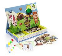 PicassoTiles 112 Piece Magnetic Mix & Match Animal Building Activity DIY Combination Puzzle Book Kid Toy Set Educational Playset STEM Learning, 20 FREE Unique Animals Creative Inspirational Idea Cards