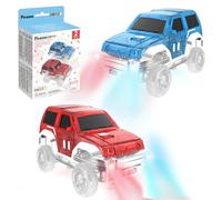 PicassoTiles 2pcs Magnetic Toy Car Set Highly Detailed Compatible with Magnet Race Track STEM Truck Replacement Accessories Educational Construction Building Kits for Toddlers Boys & Girls Ages 3+