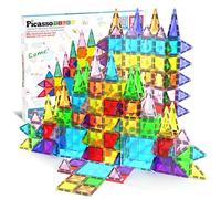 PicassoTiles 60 Piece Magnetic Building Block Mini Diamond Series Travel Size On-The-Go Magnet Construction Toy Set STEM Learning Kit Educational Playset Child Brain Development