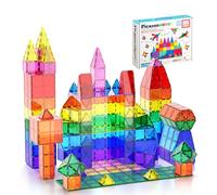 PicassoTiles 60 Piece Magnetic Tiles, 3D STEM Building Toy for Kids Ages 3+